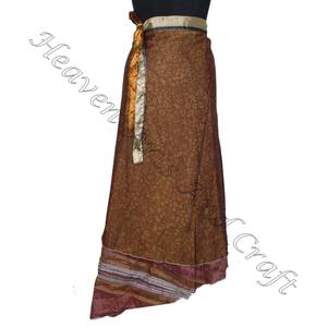 Nouveau 2 Couche Magique Classique Vintage Sari Soie Jupes Wrap Réversible Vintage Soie Magique 38 pouces Longueur Jupe Wrap Halter Tube Robe - Product Image 1