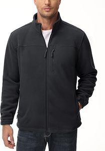 Veste polaire d'hiver à fermeture éclair pour hommes, vestes de randonnée tactiques athlétiques avec 3 poches - Product Image 2