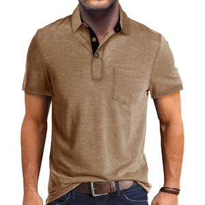 T-shirt d'été pour homme de style européen et américain, couleur unie, manches courtes, avec design à franges, séchage rapide, décontracté, classique - Product Image 1