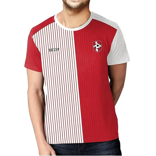 Nouveaux hommes vêtements de football de sport t-shirts sublimation conçu imprimé 100% coton polyester soccers porte des t-shirts de haute qualité