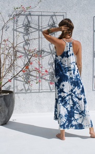 Women Boho Floor-Length Autumn Natural 100% Cotton A-Line Maxi <b>Dress</b> Sleeveless Partywear Formal - Product Image 2