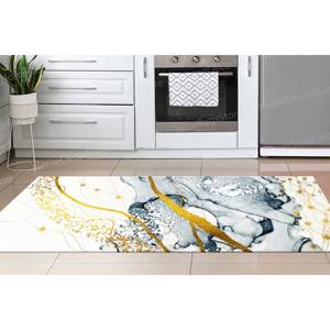 Alfombra con Estampado de Mármol Gris y Dorado - Moderna, Lujosa, Personalizada, Alfombra de Terciopelo de Lujo - Product Image 4