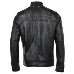 Low MOQ High Quality Jacket Leather 100% Genuine Leather Jacket Custom Fashion Men Leather Jackets with embossed logo - Product Image 2