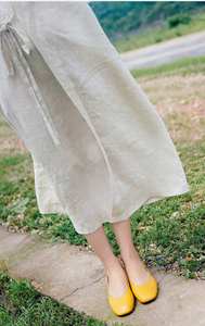 Robe ample décontractée d'été pour femmes lin naturel avec poches tissées vêtements grande taille Options de grande taille disponibles - Product Image 4