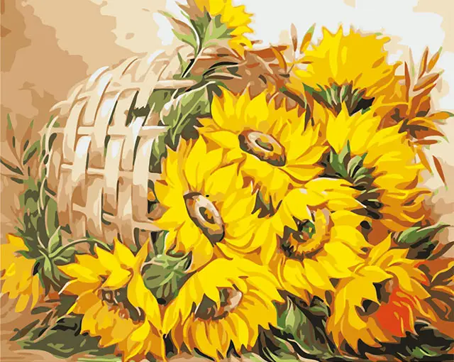 Sunflower Painting By Number 40x50 Crafts Kits For Adults Canvas Painting Wall Decor Personalized Gift Ideas HOT
