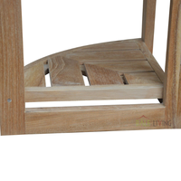 Banc d'angle minimaliste moderne en teck écologique avec étagère, table basse pour salon et mobilier de barbier