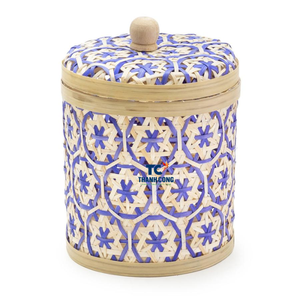 Boîte de rangement en bambou de conception spéciale fabriquée au Vietnam pour la décoration de la maison de cuisine Prix - Product Image 1