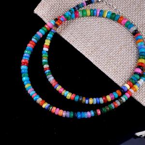 Collier statement LUSTRE en perles d'opale éthiopienne de luxe, argent sterling 925, rondelle facettée multi-disco, fin, tiers - Product Image 3