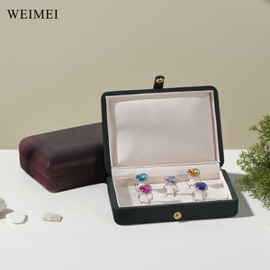 Weimei ห่วงจัดระเบียบหนังแท้ติดห่วงแบบหรูหราสามารถปรับแต่งโลโก้ได้ตัวเลือกสีสำหรับบรรจุภัณฑ์สำหรับจัดเก็บแหวนเพชร - Product Image 3