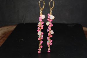 Boucles d'oreilles pendantes en argent sterling 925 avec opales naturelles multicolores, bijoux de pierres de naissance pour femmes, cadeaux de mariage et de fête pour la fête des Mères - Product Image 5