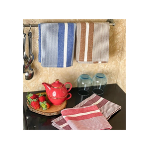 Toallas de cocina sostenibles de alta calidad gris oscuro Drift algodón orgánico OEKO TEX certificado Golf Stripe Rapid Dry Soft Touch - Product Image 6