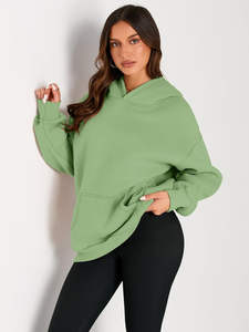 Sudadera con Capucha de Invierno con Hombros Caídos, Estampado Tie Dye, Anti-pilling, Transpirable, 100% Algodón, Personalizable para Mujer - Product Image 2