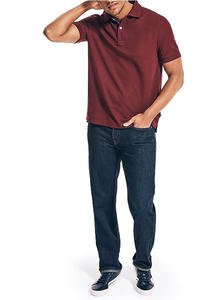 Top Selling Men's Quarter Button for Polo Shirts 100% Cotton Solid Pattern Quick Dry Breathable Tennis Golf Wear Regular Fit - Product Image 2