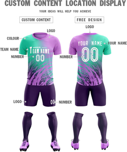 Conjunto de Uniforme de Fútbol Personalizado 100% Poliéster para Hombre y Jóvenes, Jersey y Pantalones Cortos de Fútbol de Secado Rápido, Equipación de Equipo - Product Image 2