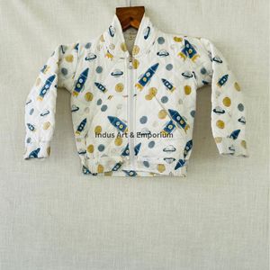 Chaqueta Acolchada de Algodón Vintage Hecha a Mano para Niños, Chaqueta Acolchada de Algodón Vintage Jaipuri de Manga Larga para Niños - Product Image 2