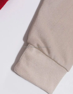 Sudadera con capucha de invierno Twofer de manga larga de algodón 100% hecha a medida 1 diseño de rayas cuello redondo mangas completas puños forrado polar pulóver Plus - Product Image 5