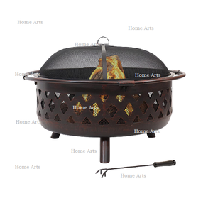 Foyer de barbecue en métal de couleur noire Foyer de forme ronde de taille personnalisée pour la maison et les accessoires de décoration de jardin - Product Image 5