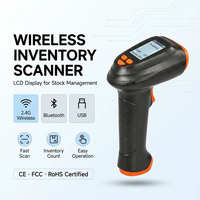 WCMI - Lector de Códigos de Barras 2D, Inalámbrico de Alto Rendimiento, Conexión BT 2.4G, Escáner de Códigos de Barras Portátil con Pantalla