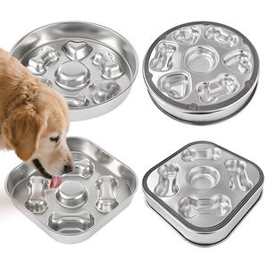 Tigela de Alimentação Lenta para Cães em Aço Inoxidável 304, Durável, Impermeável e Portátil, com Bordas Arredondadas para Prevenir Engasgos - Product Image 1