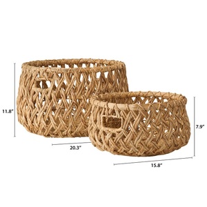 Meilleure vente panier en jacinthe d'eau panier de rangement écologique décoration de la maison organiser panier ODM/OEM - Product Image 1