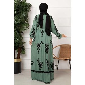 Robe Hijab en Viscose à Motifs Châle Menthe - Product Image 3