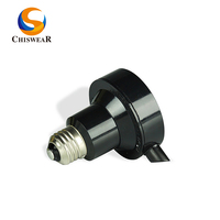 Portalámparas Chiswear de PC con Sensor de Luz Automático Día/Noche, Rosca E27/E26, Negro, AC 85-165V, Garantía de 5 Años para Jardín y Calle