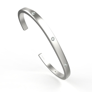 Avarta Jewellery 92.5 Sterling <b>Silver</b> Unisex Bracelet or Kada In White Gold Polish <b>For</b> Boys, <b>Men</b>, Girls & Women - Product Image 1