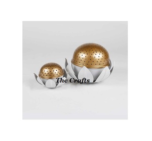 Iron Grey And Gold Color Dukhoor <b>Burner</b> Admirable Design Bakhoor <b>Oil</b> <b>Burner</b> Set Of Two Different Size <b>Burner</b> - Product Image 1