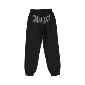 Pantalones de chándal con cordón sueltos informales ligeros para mujer con capucha y apliques de diamantes de imitación para exteriores y uso diario - Product Image 1