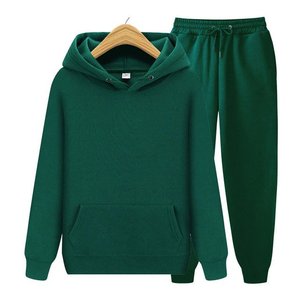 Ensemble de survêtement unisexe gris à capuche, manches longues, couleur unie, sweat-shirt décontracté et pantalon à cordon de serrage, vêtements d'automne - Product Image 4