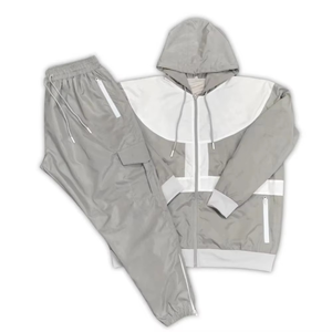 Costume de jogging coupe-vent en nylon au design unique pour hommes, service OEM à taux réglable, ensembles de survêtements 2 pièces de haute qualité - Product Image 1