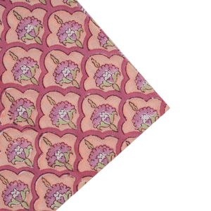 ผ้าเช็ดปากทำจากผ้าฝ้ายแท้สำหรับตกแต่งโต๊ะสีชมพูองุ่นและลูกแพร์สีเขียว100% พิมพ์ลายบล็อกสี่เหลี่ยมแบบทันสมัยทำด้วยมือของอินเดีย - Product Image 2