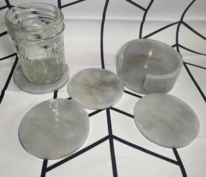Juego de Posavasos de Resina de Mármol Hechos a Mano, Decoración Moderna para Mesa, Posavasos para Bebidas - Product Image 1