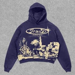 Sudadera con capucha de punto de felpa francesa de algodón 100% de peso pesado para hombre, Jersey de invierno transpirable con logotipo personalizable, teñido liso - Product Image 6