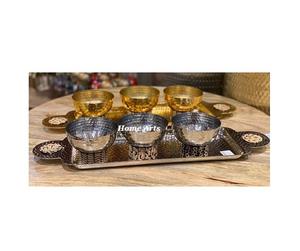 Lot de 3 pots de fruits secs en nacre Design fantastique bocaux décoratifs de forme ronde avec plateau serveur de noix - Product Image 6