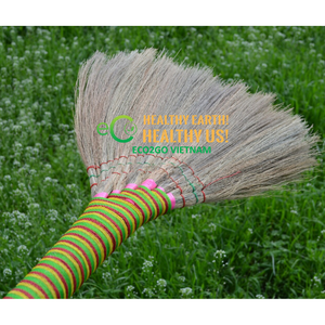 Premium Eco-Friendly Biodegradable Straw Broom with Long Bamboo Handle and Natural Bristle for <b>Outdoor</b> Cleaning-Vietnam - Product Image 4