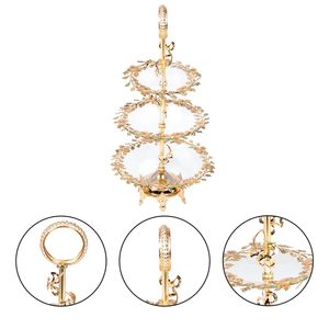 Plateau de service en métal moderne et raffiné avec dessus en cristal, passe au lave-vaisselle, idéal pour les friandises sucrées, les fruits, les pâtisseries, les fêtes - Product Image 4