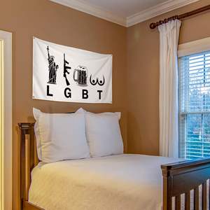 Флаг LGBT из прочного полиэстера, забавный, с изображением пивных грудей, 3x5 футов, с четырьмя латунными люверсами - Product Image 6