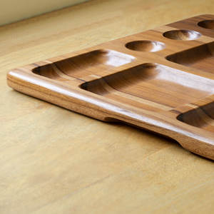 Ksn ถาดเสิร์ฟไม้อะคาเซียสีน้ำตาลธรรมชาติคุณภาพระดับพรีเมี่ยมจานทรงสี่เหลี่ยมผืนผ้าตกแต่งผนัง - Product Image 2