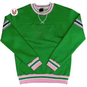 Alfa |   Sudadera Kapa con Bordado Griego para Mujer, Personalizada, Cuello Redondo |   Sudadera de Felpa de Algodón para Mujer con Bordado de Hermandad - Product Image 1