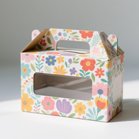 Emballage en carton personnalisé avec fenêtre transparente et poignée Boîtes en papier imprimées pour desserts de boulangerie Bougies parfumées au savon fait main
