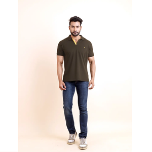 Camiseta básica clásica de algodón 100% de media manga con cuello de Polo para hombre, armario cómodo y elegante, esencial para cada temporada - Product Image 1