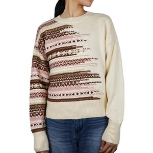 2025 pull en laine respirant pour femmes léger à manches longues col en v Design Logo personnalisé imprimé mince épaisseur pour l'hiver - Product Image 1