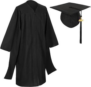 Master Graduation <b>Cap</b> <b>and</b> <b>Gown</b> with Tassel Matte Master Regalia for Adult Unisex, Black Fabric type Polyester - Product Image 1