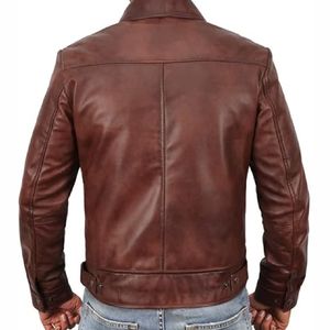 Veste de motard en cuir véritable pour homme, sur mesure, col montant, logo frontal, écologique, imperméable, fournisseur en gros du Pakistan - Product Image 2