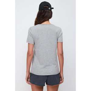 Camiseta Casual de Mujer, Corte Ajustado, 100% Poliéster, Cuello en V, Manga Corta, Transpirable, Talla XS - Product Image 5