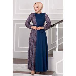 Robe hijab à motifs zébrés indigo - Product Image 4
