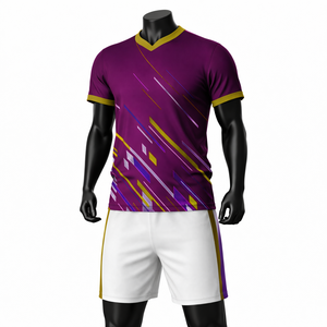 Ensemble maillot et short de rugby personnalisés, col en V, uniforme d'équipe de rugby sublimé, kit de performance respirant et à séchage rapide - Product Image 1