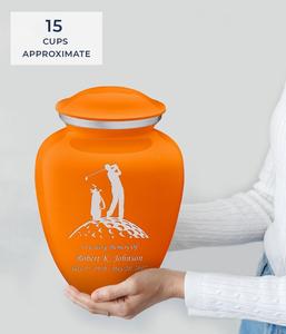 Burnt Orange Embrace Adult Personalized Golf Cremation <b>Urns</b> for Human Ashes <b>Large</b> Funeral <b>Urn</b> for Men and Women Custom SIze <b>Urns</b> - Product Image 3