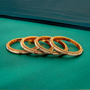 Designer Women's Antique Pearl Fashion Jewelry <b>Bangles</b> with Gold Plating Elegant Ladies' Accessory - Product Image 1